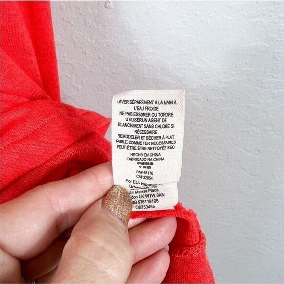 NWT WE THE FREE Hot Peachy Sleeveless Tiered Frayed Hem Tank Size XS - Picture 8 of 10